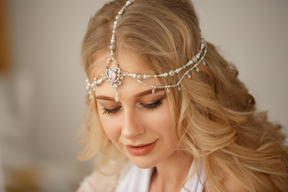 Woman with hair chain