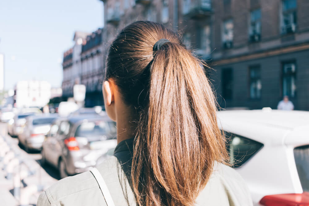 Woman with ponytail