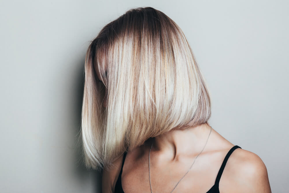 Woman with bob haircut