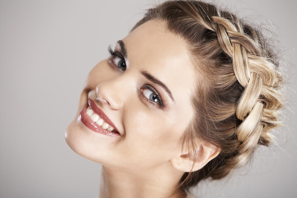 Woman with crown braid