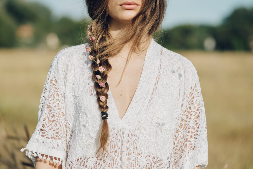 Braid with flowers