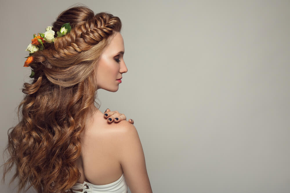 Woman with braid updo