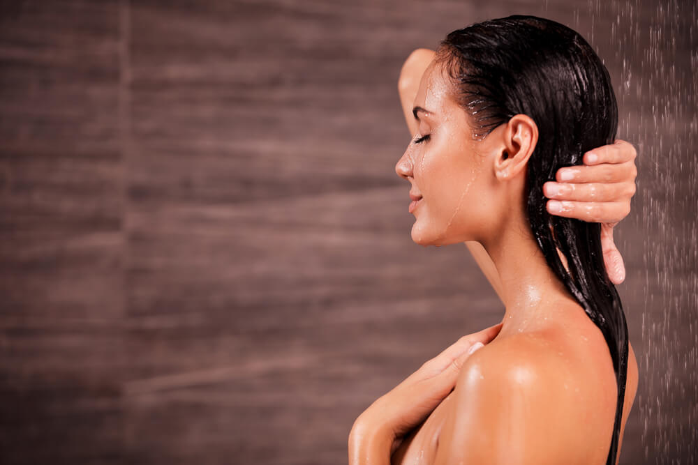 Woman washing hair