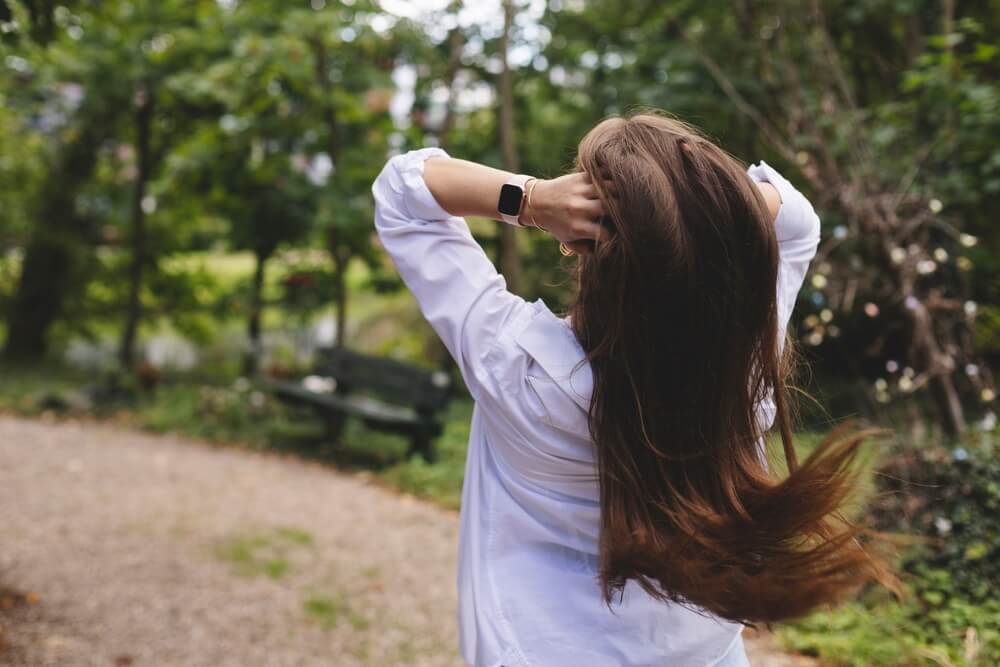 Woman with thick hair