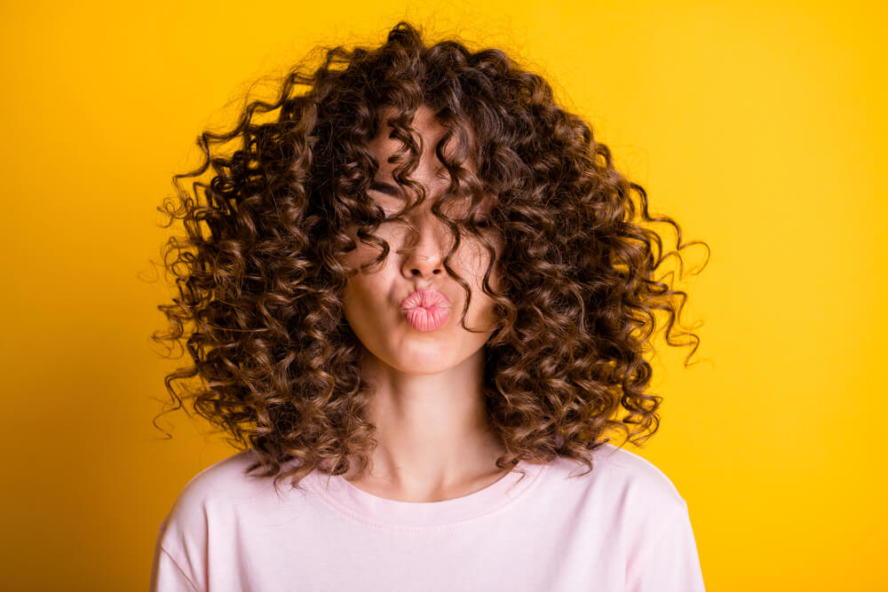 woman curly hair